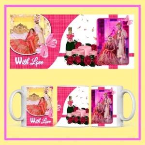 Coffee mug print design with love