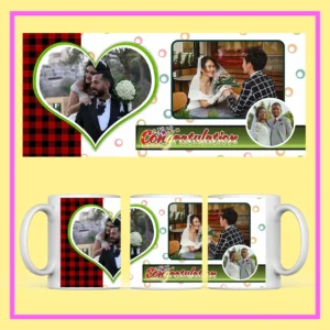 Personalized Congratulations Photo Mug with custom photo and blue polka-dot design – perfect gift for graduation or job promotion from ResroseShop.in