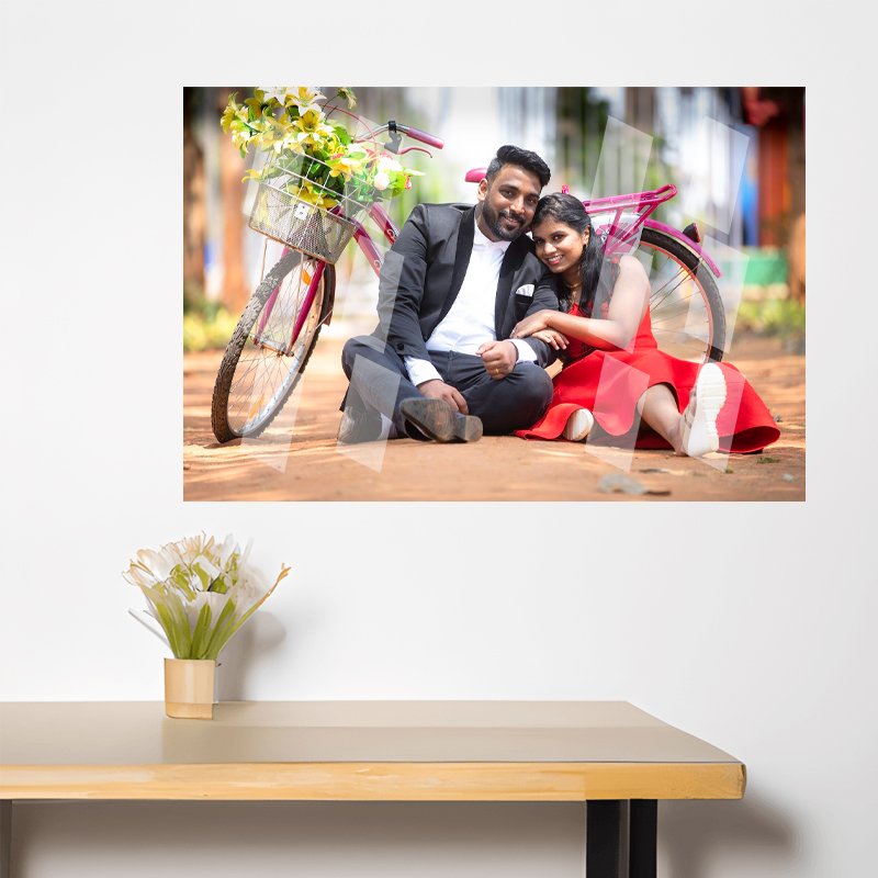 Premium clear acrylic display frame with polished edges and modern design.