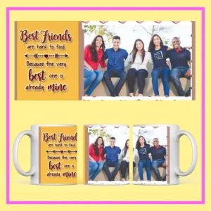 Personalized Best Friend Photo Mug with friendship quote and custom photo – perfect gift for friends from ResroseShop.in