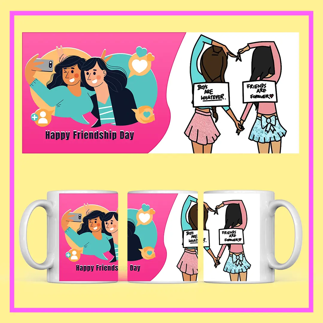 Personalized Best Friend Photo Mug with friendship quote and custom photo – perfect gift for friends from ResroseShop.in