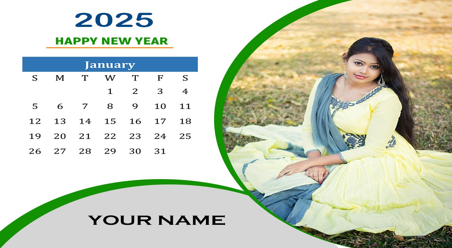 Custom printed calendar with company branding and vibrant monthly design.