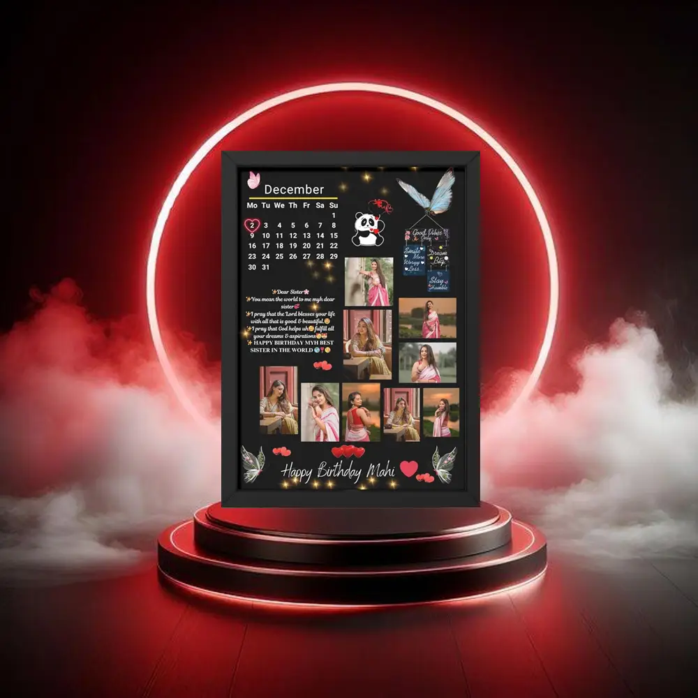 “Designer photo frame with elegant artistic detailing for home or office display”