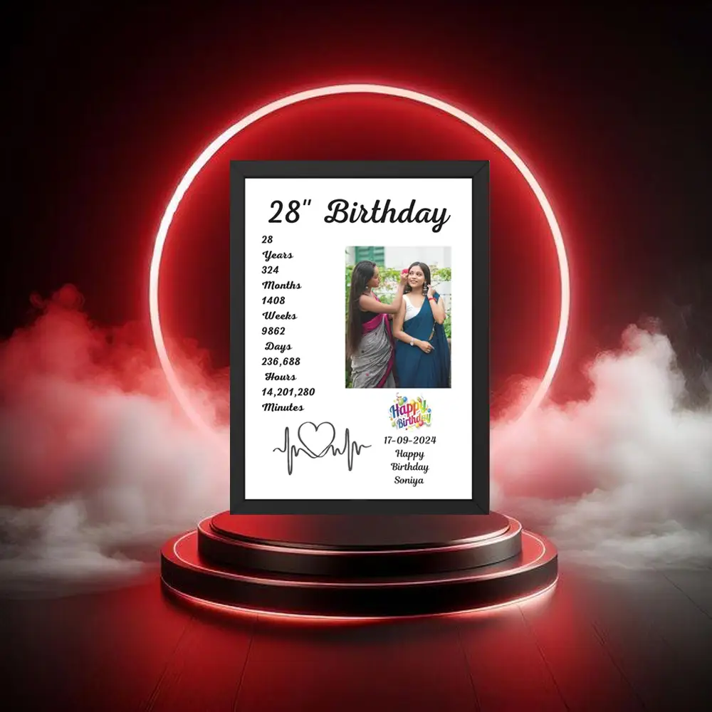 “Designer photo frame with elegant artistic detailing for home or office display”