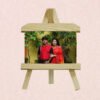 Premium wooden easel stand for artwork and photo display with adjustable height.