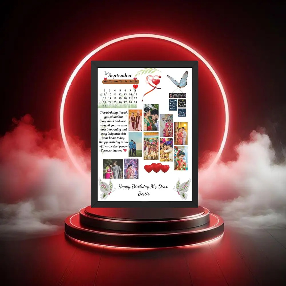 “Designer photo frame with elegant artistic detailing for home or office display”