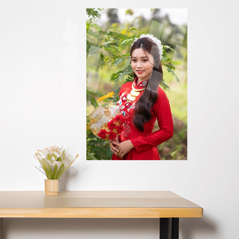 Premium clear acrylic display frame with polished edges and modern design.