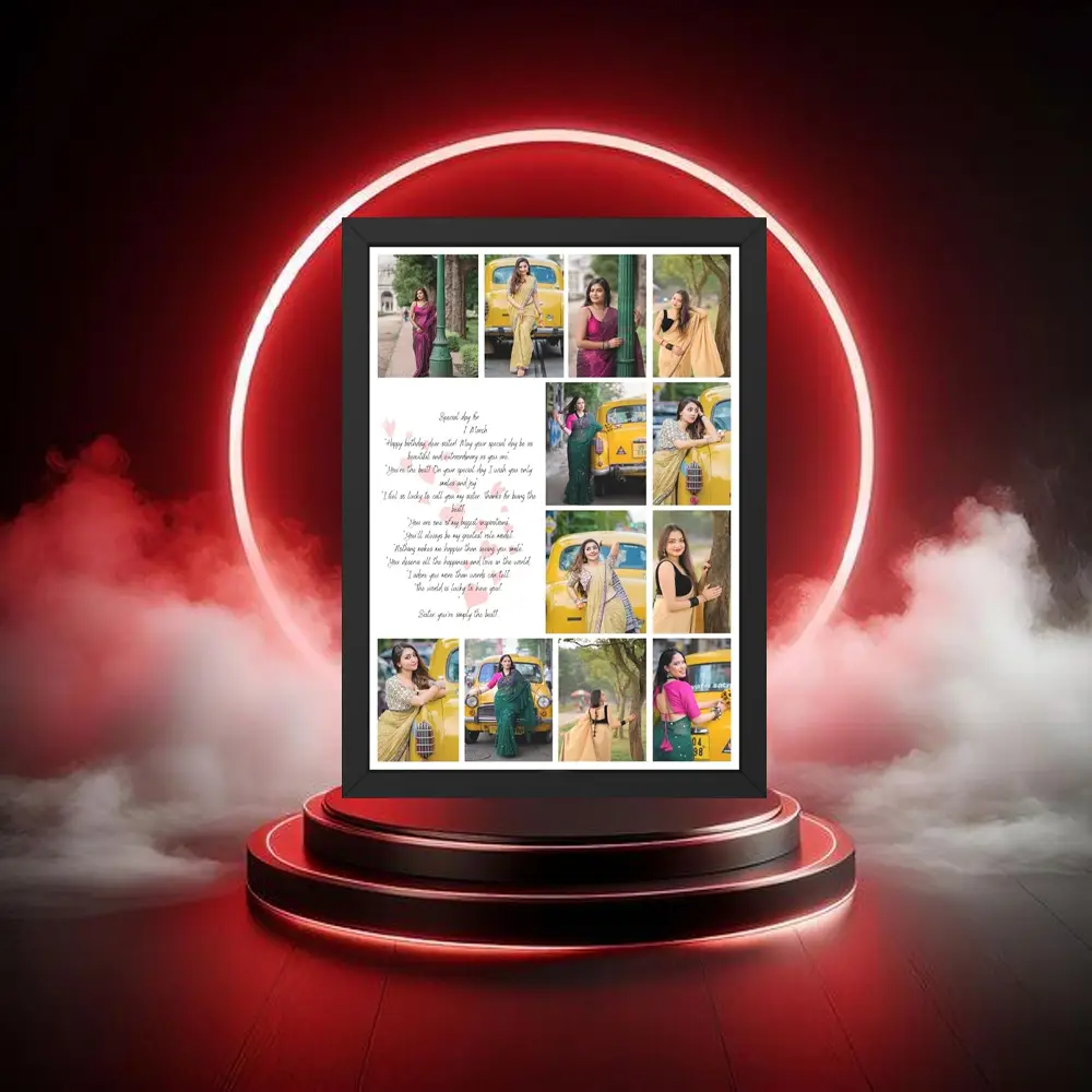 “Designer photo frame with elegant artistic detailing for home or office display”