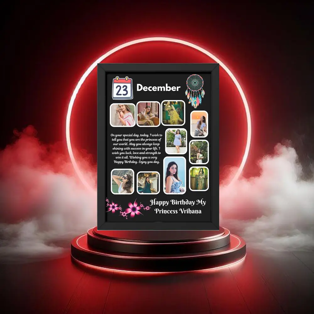 “Designer photo frame with elegant artistic detailing for home or office display”