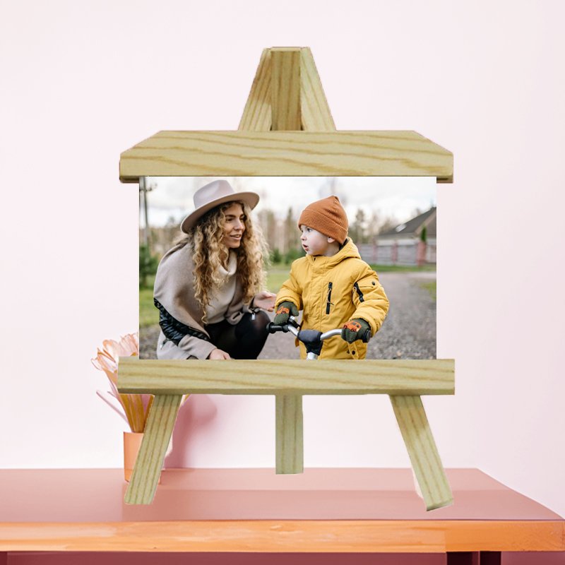 Custom printed calendar with company branding and vibrant monthly design.