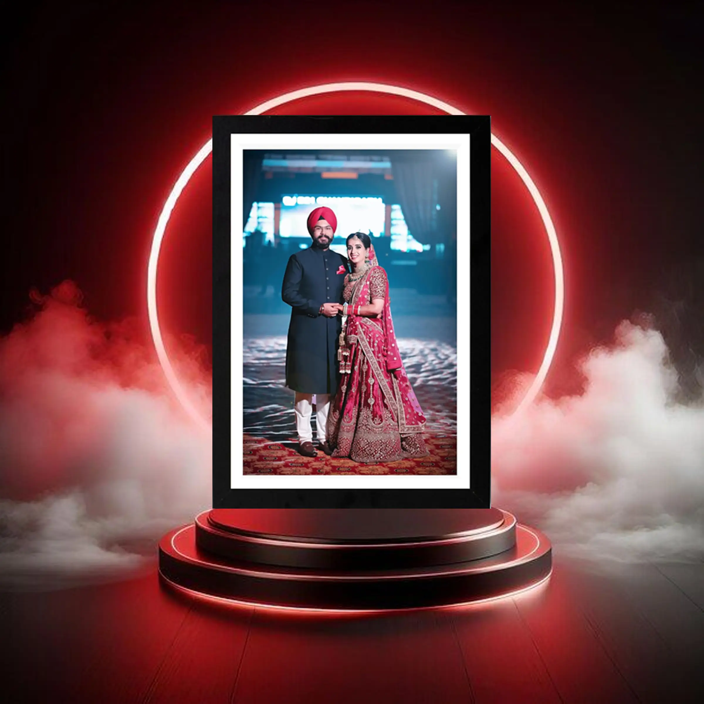 “Designer photo frame with elegant artistic detailing for home or office display”