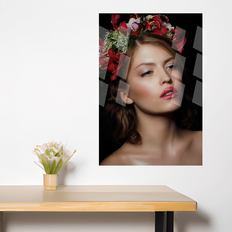 Premium clear acrylic display frame with polished edges and modern design.