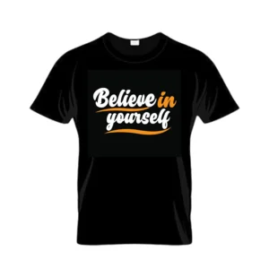 “Designer T-Shirt with trendy print and premium cotton fabric for men and women”