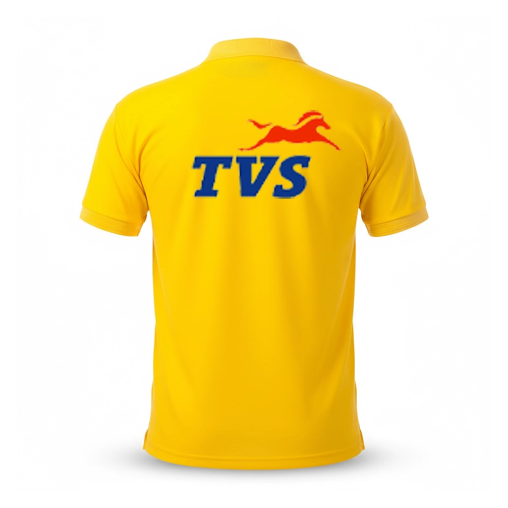 TVS logo yellow polo t-shirt for corporate staff uniform