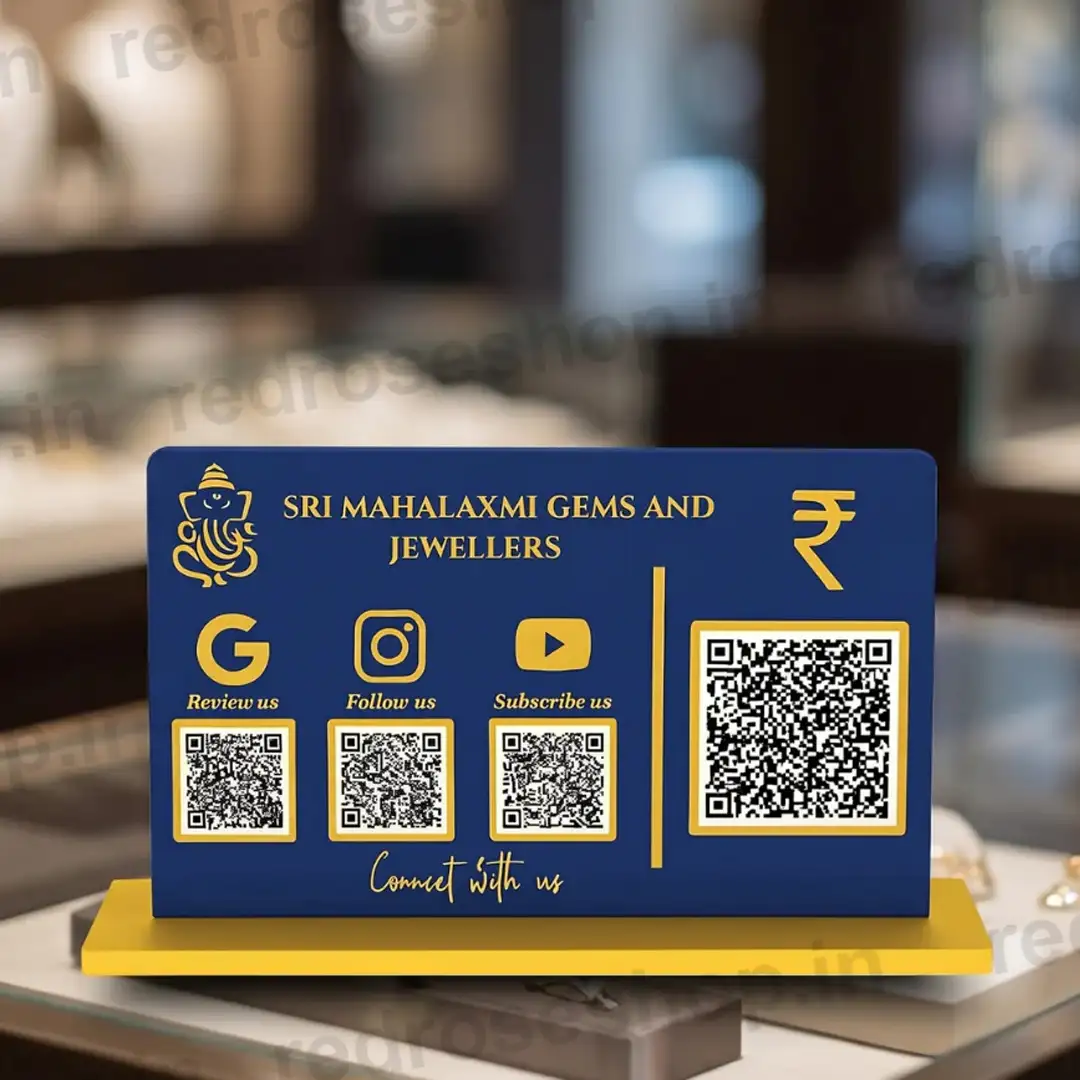 Custom QR Print Stand in Burdwan for Google Reviews and UPI Payment