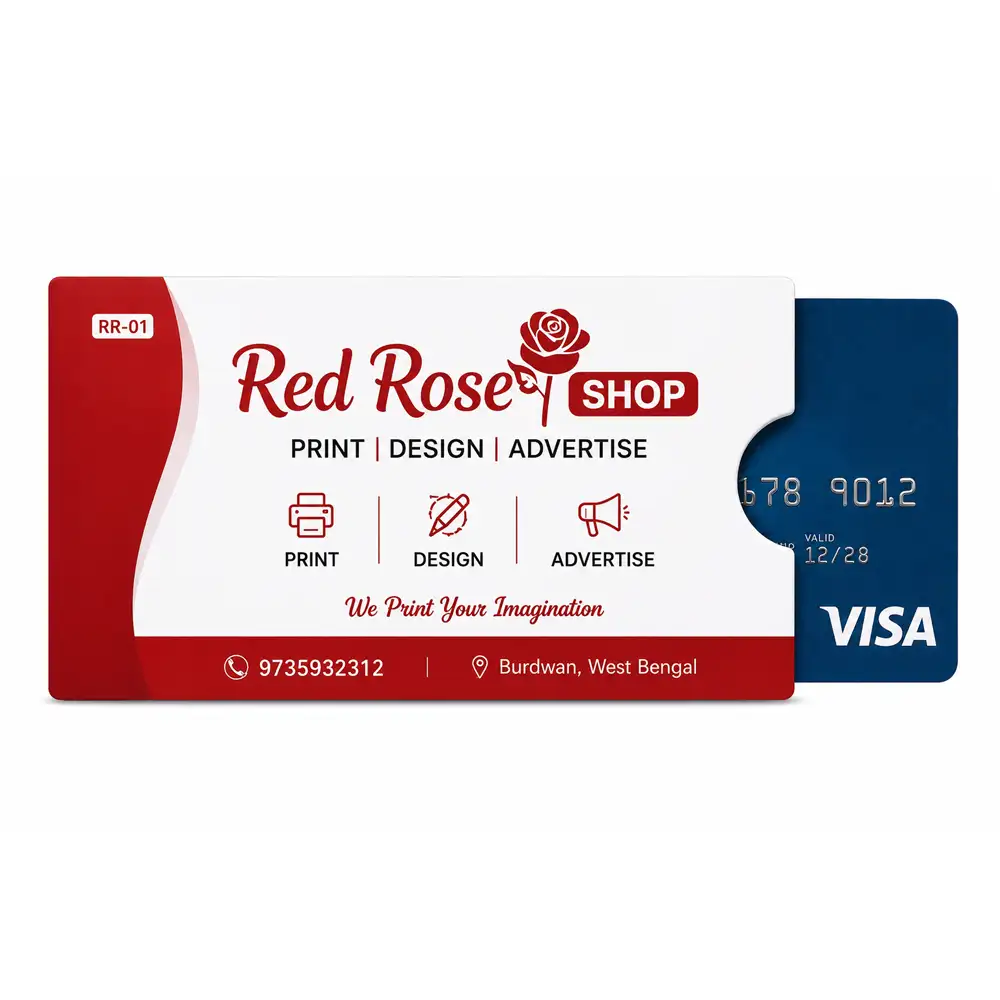 Custom PVC ATM card holder pouch printing by Red Rose Shop Burdwan