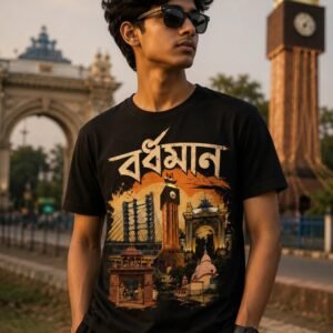 Bardhaman Premium Graphic T-Shirt – Black | Heritage Edition