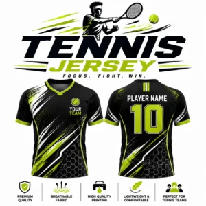 Custom Tennis Jersey Printing with Player Name Number and Team Logo