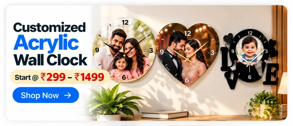 acrylic custom photo clock in india