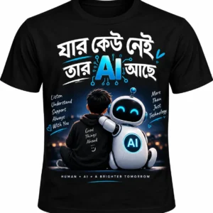 AI lover Bengali quote designer T-shirt with Human AI design